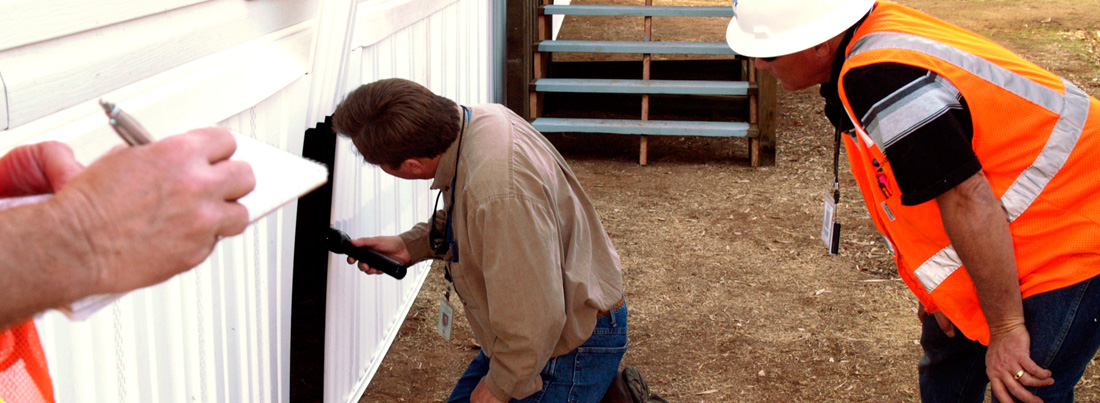 inspecting outside of house